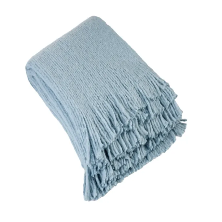 Plaid maille effet laine tricotée