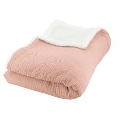 Plaid sherpa et gaze de coton