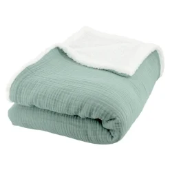 Plaid sherpa et gaze de coton