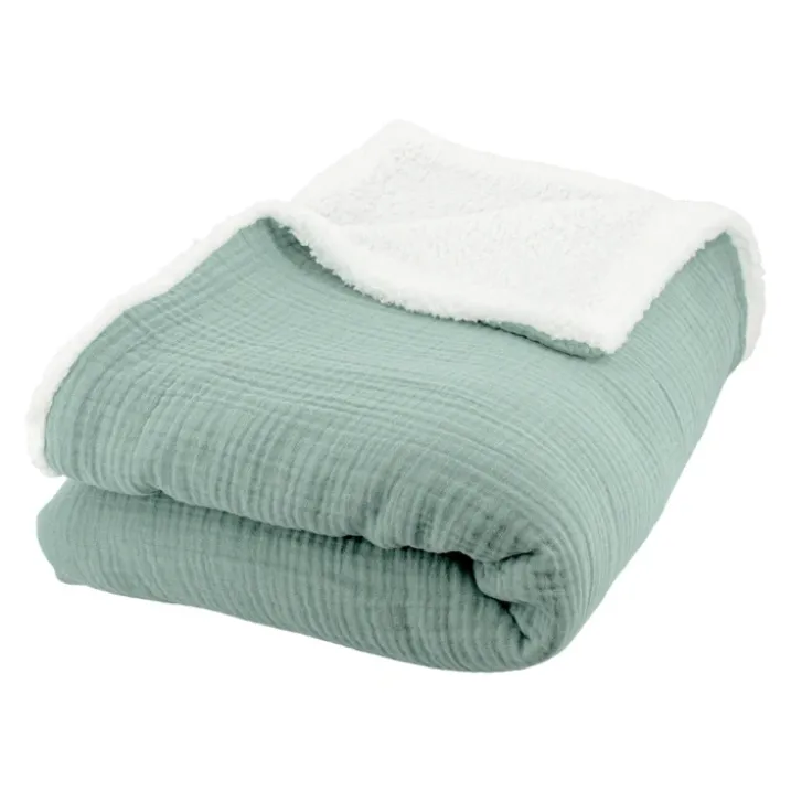 Plaid sherpa et gaze de coton