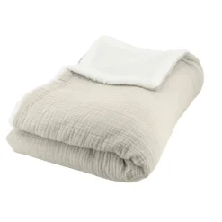 Plaid sherpa et gaze de coton