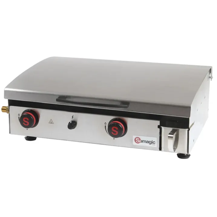 Plancha à gaz avec 2 brûleurs