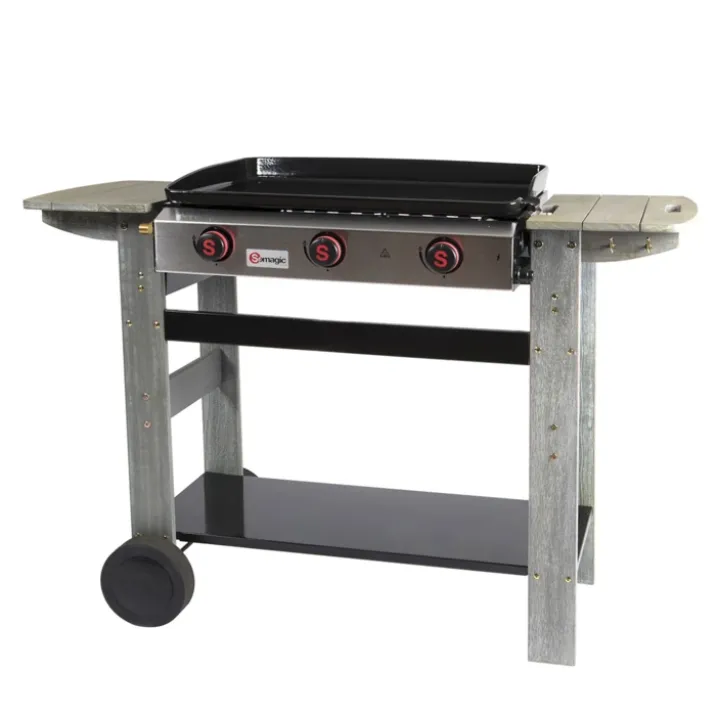 Plancha gaz sur chariot