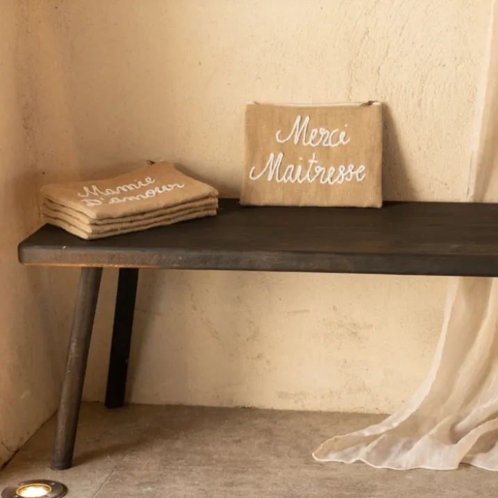 Pochette Jute "Merci maitresse"