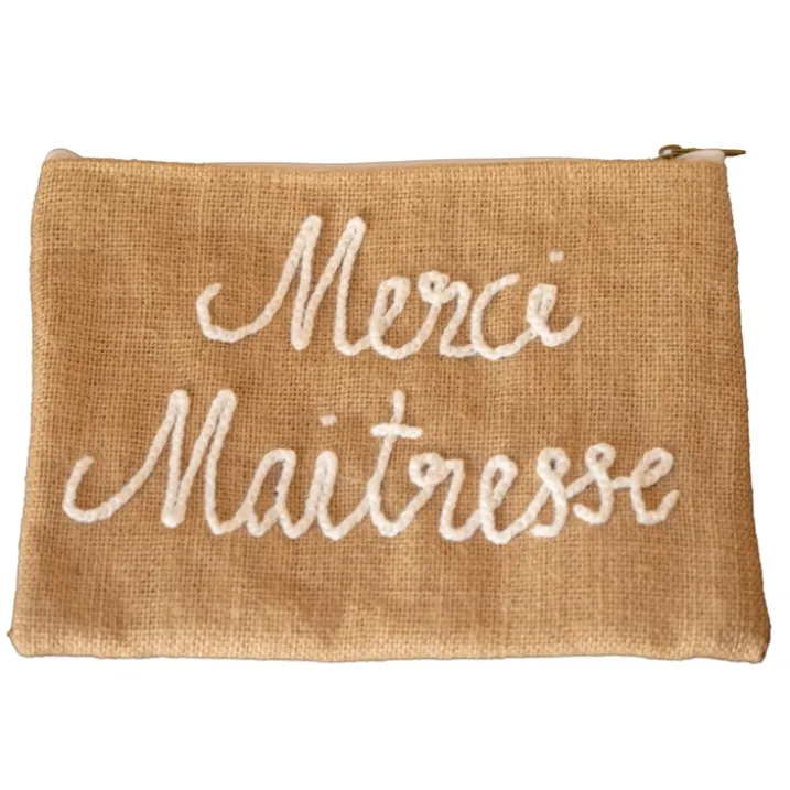 Pochette Jute "Merci maitresse"