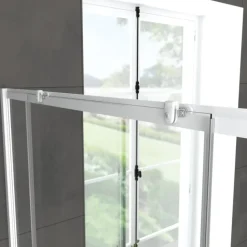 Porte de douche coulissante en verre trempé avec paroi de retour