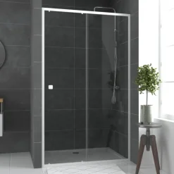 Porte de douche coulissante extensible minimaliste