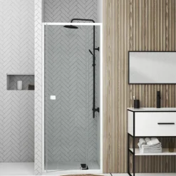 Porte de douche pivotante minimaliste extensible