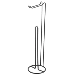Porte-papier toilette avec réserve en métal