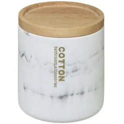 Pot à coton effet marbre