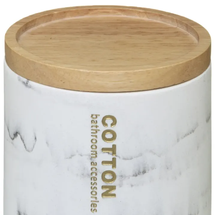 Pot à coton effet marbre