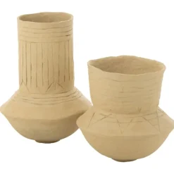 Pot décoratif en papier mâché naturel