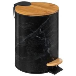 Poubelle de salle de bain effet marbre