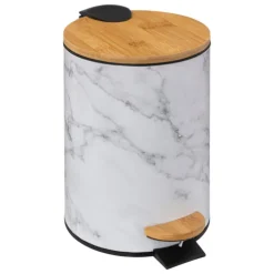 Poubelle de salle de bain effet marbre