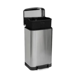 Poubelle en métal bac amovible 30 L