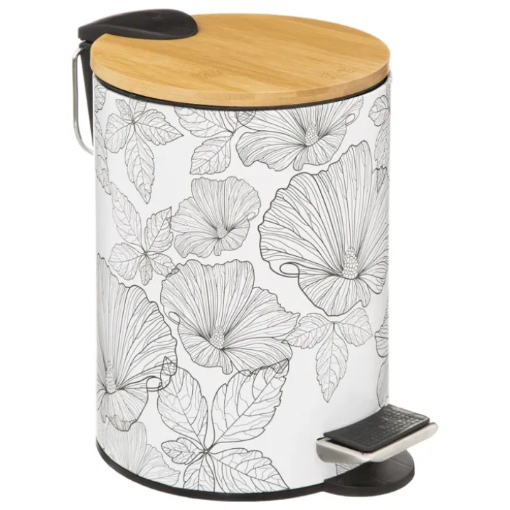 Poubelle à pédale esprit floral