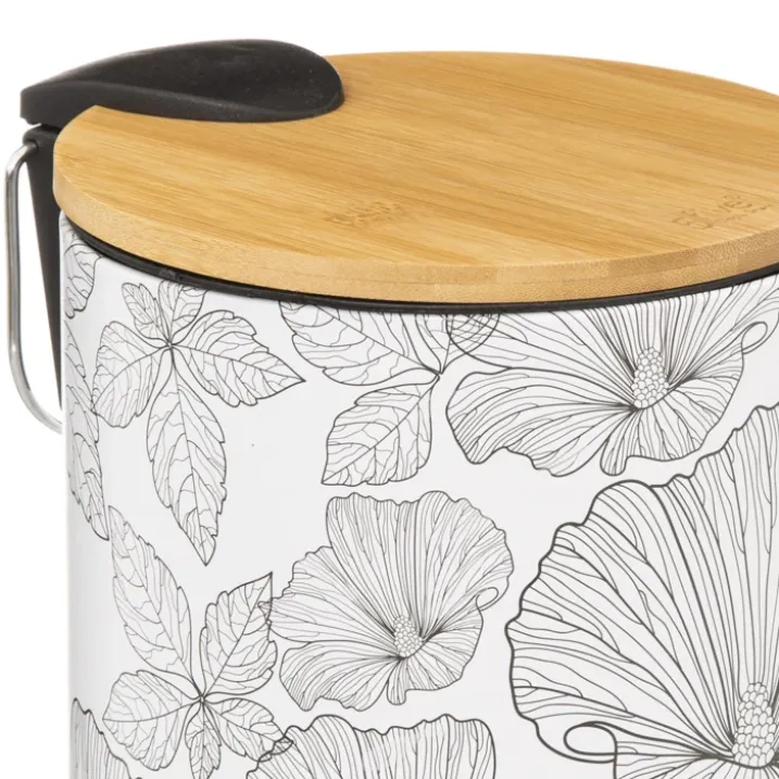 Poubelle à pédale esprit floral