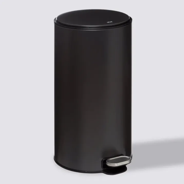 Poubelle ronde en métal de 30L