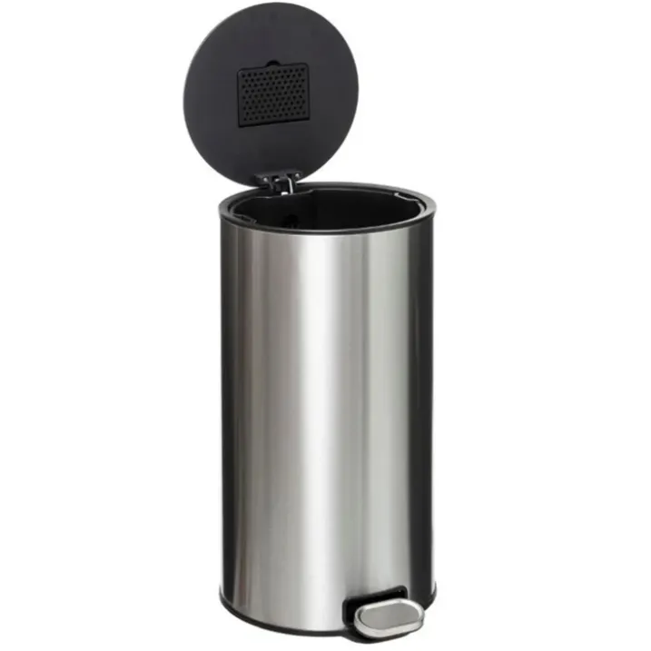 Poubelle ronde en métal de 30L