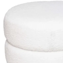 Pouf en velours et bouclettes