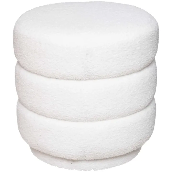 Pouf en velours et bouclettes