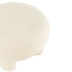 Pouf rond en tissu bouclé