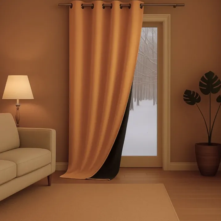Rideau anti-froid doublé polaire
