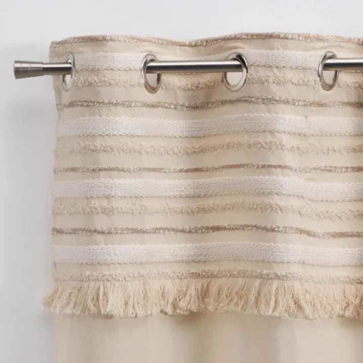 Rideau au top tissé et frangé