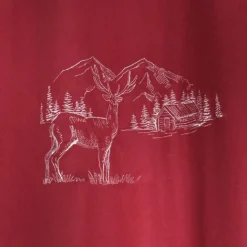 Rideau cerf esprit chalet effet laine brodé