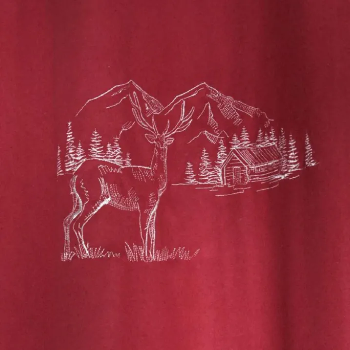 Rideau cerf esprit chalet effet laine brodé