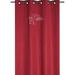 Rideau cerf esprit chalet effet laine brodé