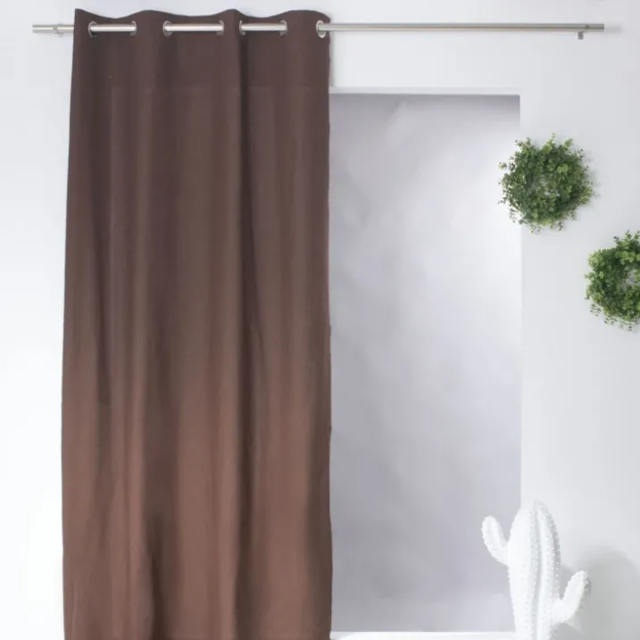 Rideau coloré en pur coton 8 œillets