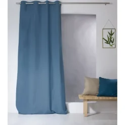 Rideau coloré en pur coton 8 œillets