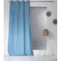Rideau coloré en pur coton 8 œillets
