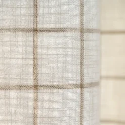 Rideau 100% coton à carreaux beige LOURMARIN