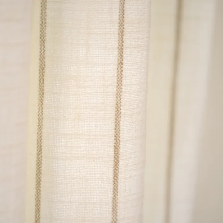 Rideau 100% coton à rayures beige LOURMARIN
