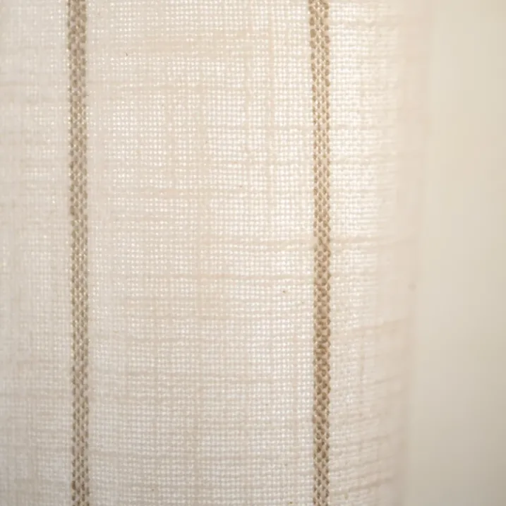 Rideau 100% coton à rayures beige LOURMARIN
