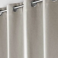 Rideau court occultant, isolant thermique et phonique en chambray