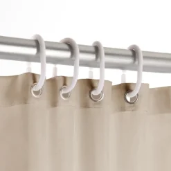 Rideau de douche uni avec crochets