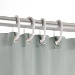 Rideau de douche uni avec crochets