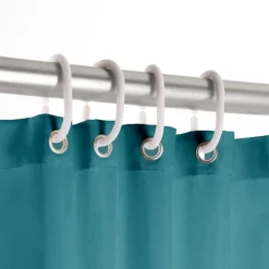 Rideau de douche uni avec crochets