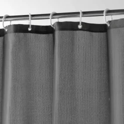 Rideau de douche uni avec crochets