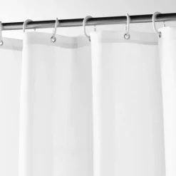 Rideau de douche uni avec crochets
