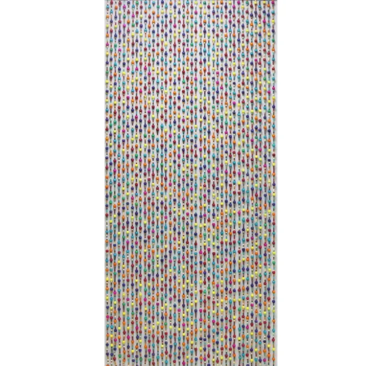 Rideau de perles en bois coloré