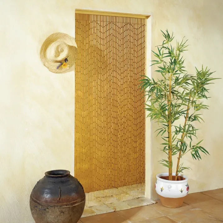 Rideau de porte en bambou avec bâtonnets naturels