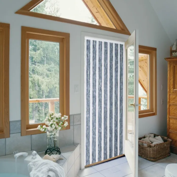 Rideau de porte en chenille bicolore