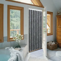 Rideau de porte en chenille bicolore