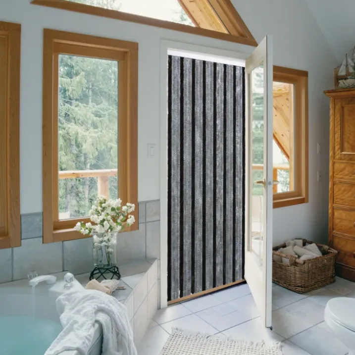 Rideau de porte en chenille bicolore