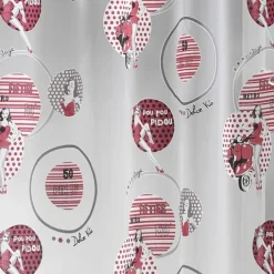 Rideau dévoré à motifs pin-up rétro