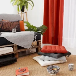 Rideau en coton recyclé effet chiné